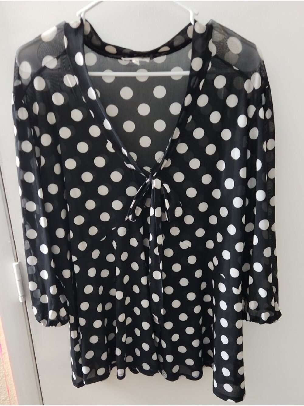 Siren Lily Black and White Polka Dot Blouse